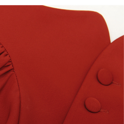 センターボタンルーズフレアスカート X-272