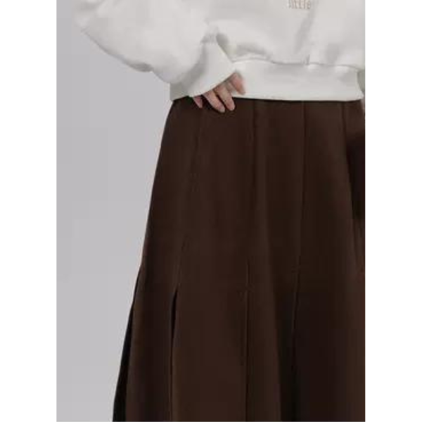 【3color】プリーツドッキングスカート X-014