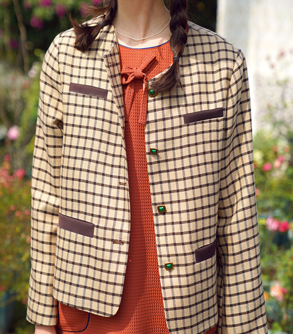 クラシックチェック柄ショートジャケット　Z00509