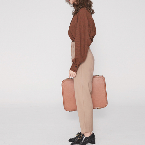 マルチプルフロントボタンハイウエストパンツ　AU-189