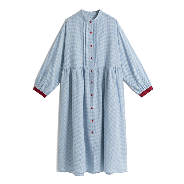 【2color】ギンガムチェックシャツワンピース　Z00584