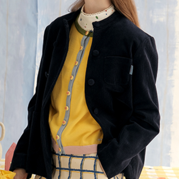 【2color】コーデュロイスタンドカラーシングルブレストジャケット　《Z00744》