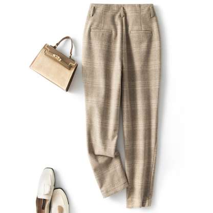 【２color】ハイウエストチェックワイドパンツ AU-257