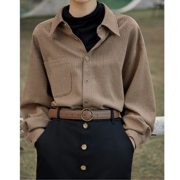 【２color】フレンチレトログレンチェックシャツ　AU-184