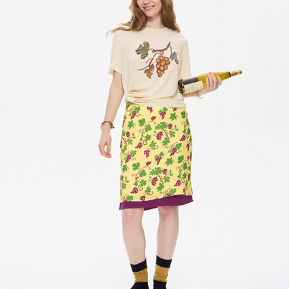 グレーププリントオーバーサイズTシャツ《Z01003》