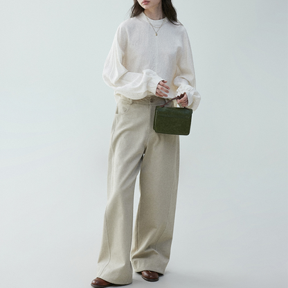 【2color】ギャザーカフ＆バルーンスリーブブラウス《Z00838》