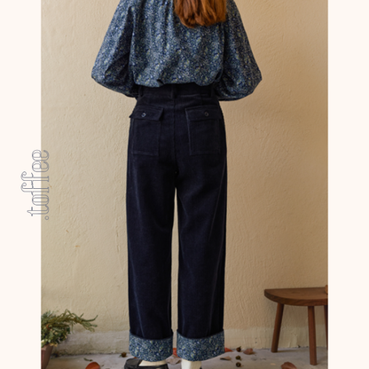 【2color】ハイウエストコーデュロイパンツ　Z00523