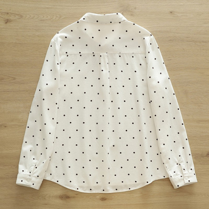【6color】ドット柄ポロカラーボタンダウンシャツ　《Z00725》