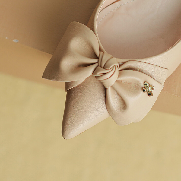 リボンポインテッドトゥパンプス X-038