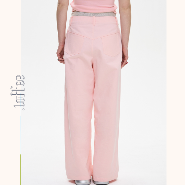 【2color】チェック柄ディテールワイドパンツ《Z01005》