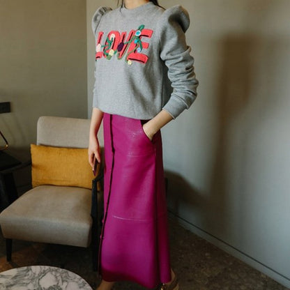 ローズレッドなハイウエストスカート sk0005-1