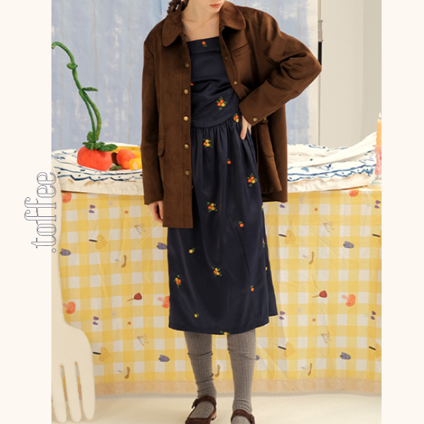 スクエアネック小花柄ワンピース　Z00580