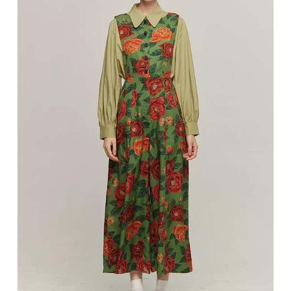 【２color】トータルフラワープリントジャンプスーツ w-042