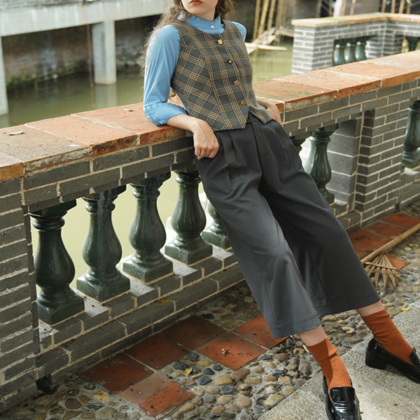 【2color】ワイドクロップドパンツ    Z00491