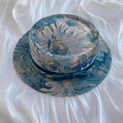 【3color】ゴブラン織り花柄ヴィンテージハット Z00058