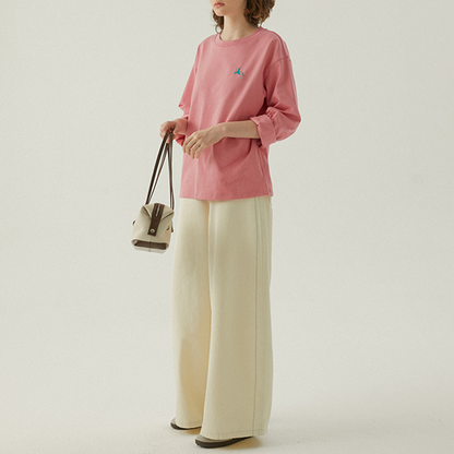 クルーネックプリントロングTシャツ　Z00441