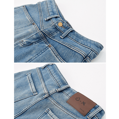 【2color】ハイウエストカジュアルストレートジーンズ X-482