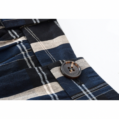 Aラインチェックスカート X-365