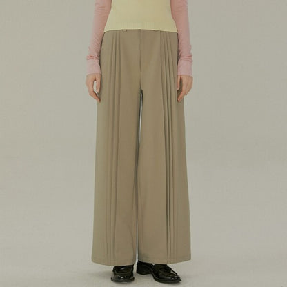 プリーツ入りストレートルーズパンツ Z00382