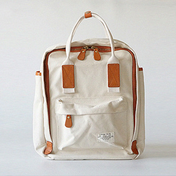 【2color】バイカラーレザーキャンバスバック　Z00389