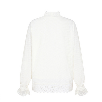 ハーフハイネックレースディテールトップ　《Z00672》