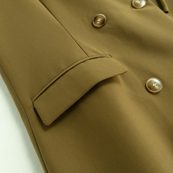 【2color】フラワーブローチ ダブルブレスト ベストジャケット X-427