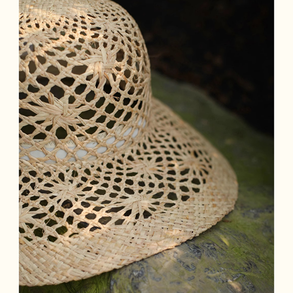 透かし編みストローハット　Z00400