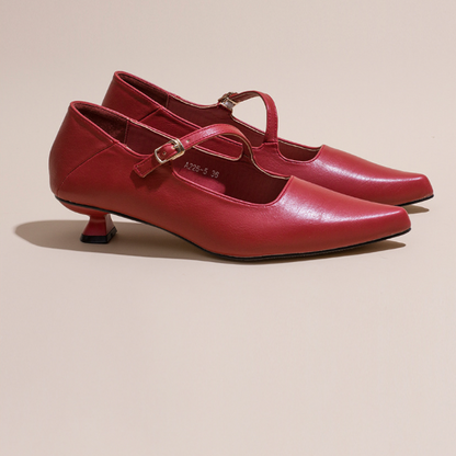 【４color】ポインテッドトゥバンドパンプス w-045