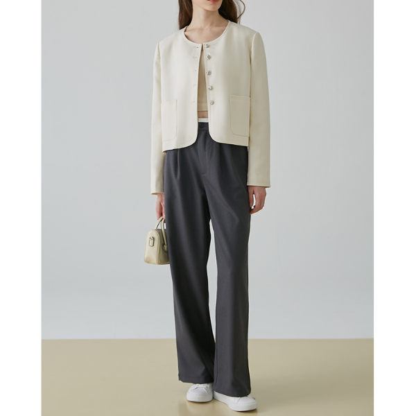 【2color】タック入りシンプルスラックス X-379