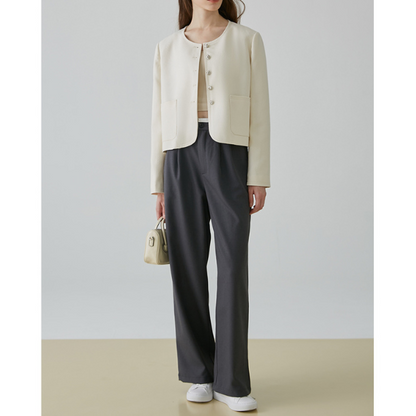 【2color】タック入りシンプルスラックス X-379