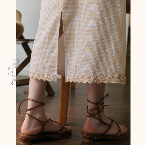 レトロ調ハイウエストAラインロングスカート　Z00783