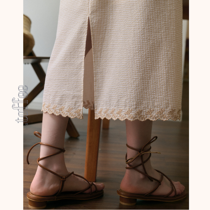 レトロ調ハイウエストAラインロングスカート　Z00783