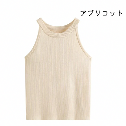 【5color】 ホルターネックニットトップ Z00206