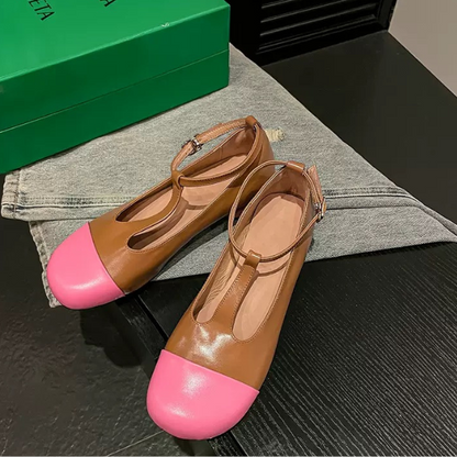 【4color】メリージェーンバイカラーレザーシューズ Z00236