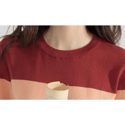 カラフルボーダーニットトップス Z00197