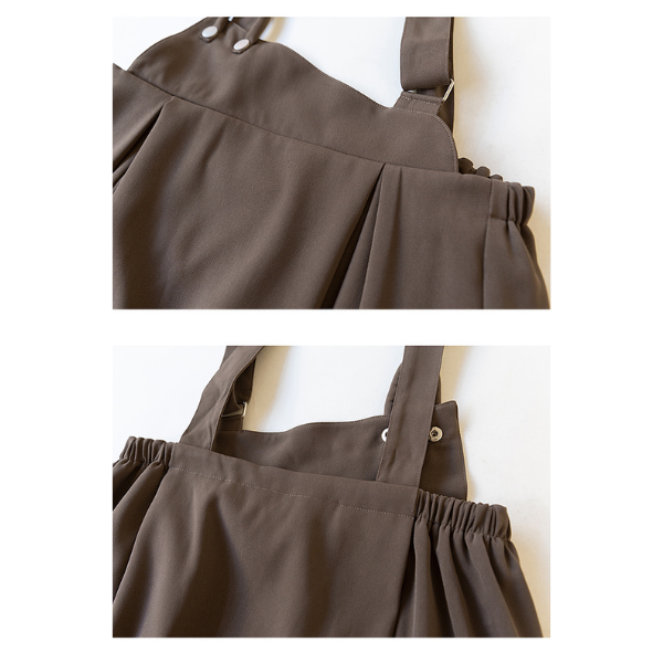 【3color】アシンメトリーサスペンダースカート X-313