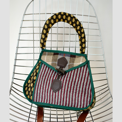 ストライプ切り替えドットショルダーバッグ   Z00488