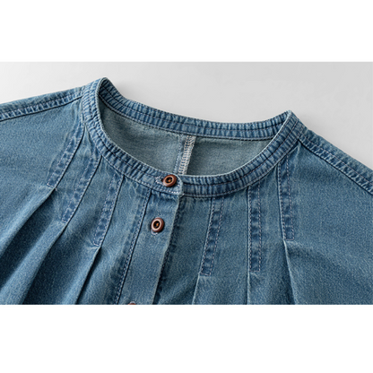 ラウンドネックデニムシャツ Z00097