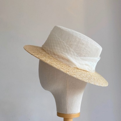リボン装飾つば広ストローハット《Z00959》