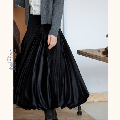 ミモレ丈プリーツアンブレラスカート　《Z00646》