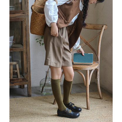 【2color】ラウンドトゥゴールドバックル付きローファー Z00147