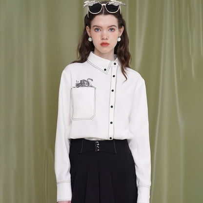 スワンエンブロイダリーシャツ W-171