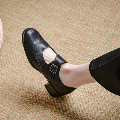 【２color】アッパーベルトレトロレザーシューズ　AU-161