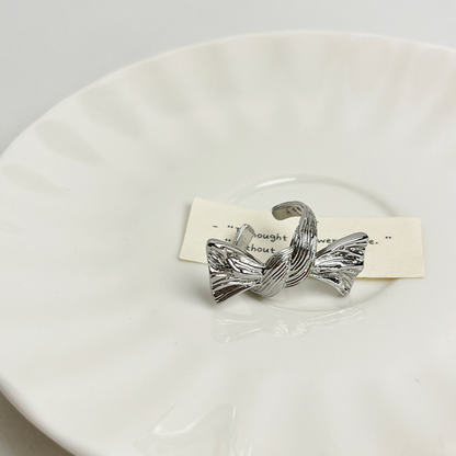 シルバーリボンブレスレット＆リングの2点セット　Z00406