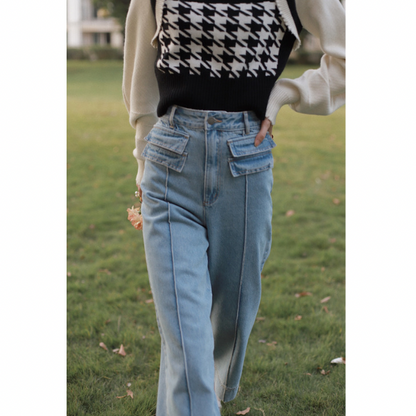 クロップドワイドデニム w-150