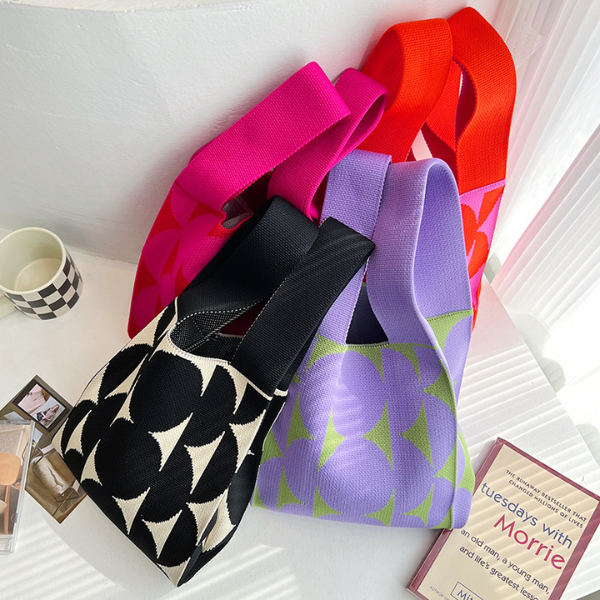 【4color】ビッグドットニットバッグX-491