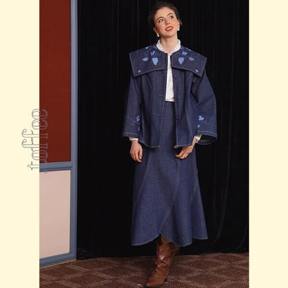 アートワークが映える：レトロ感溢れる刺繍デニムジャケット 《C0208》