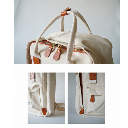 【2color】バイカラーレザーキャンバスバック　Z00389