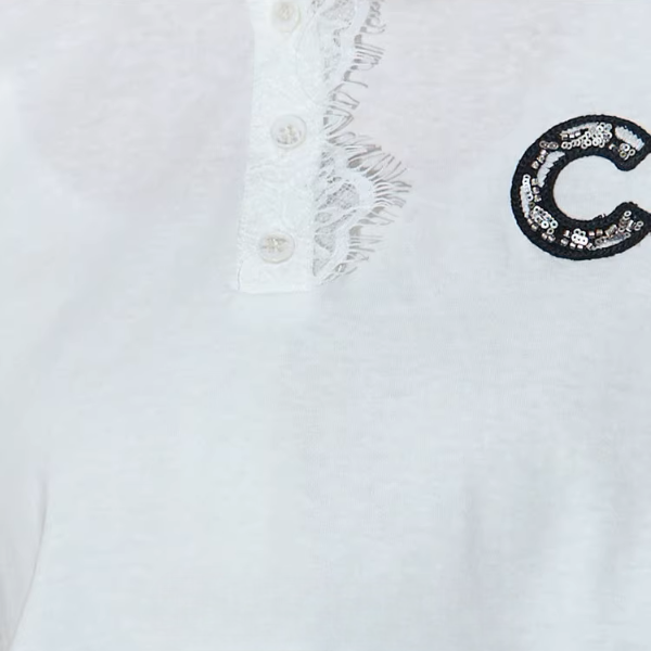 レースエッジオーバーサイズホワイトTシャツ《Z01016》