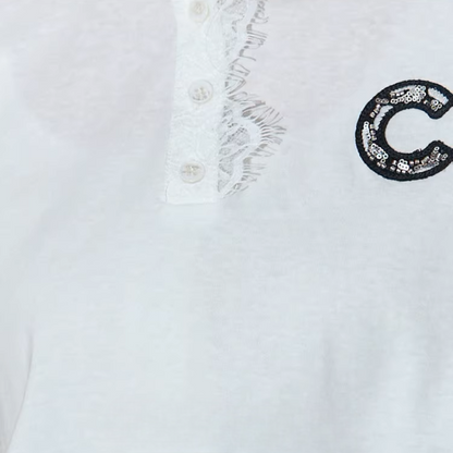 レースエッジオーバーサイズホワイトTシャツ《Z01016》